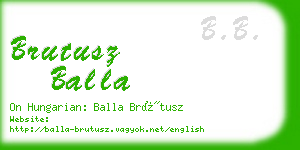 brutusz balla business card